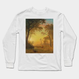 Light In The Forest by Albert Bierstadt Long Sleeve T-Shirt